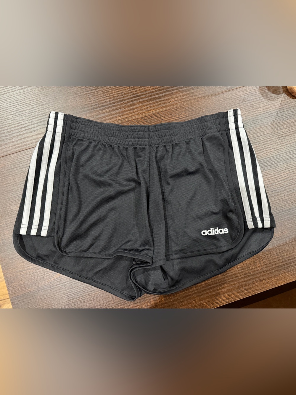 adidas Black Athletic Shorts with White 3-Stripes